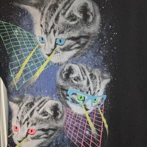 Oversized xl crazy laser kitten cat tee shirt